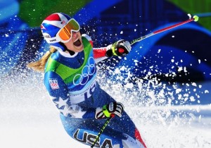 Lindsey Vonn Wins Bronze Medal in Womens Super G Downhill 2010 Winter Olympics