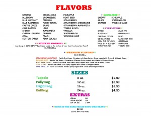 Mr Harrys Carnival Foods Shaved Ice Menu