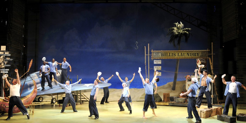 The Company performs “There is Nothin’ Like a Dame” – photo by Peter Coombs 