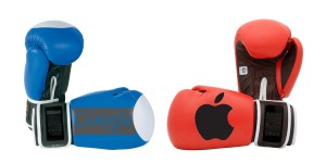 Google vs Apple Logos Boxing Gloves