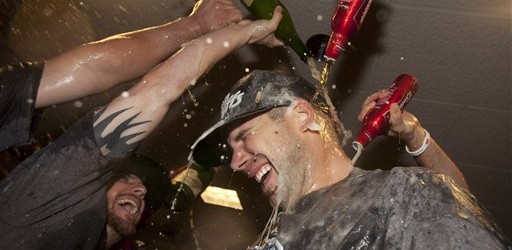 Chris Carpenter St. Louis Cardinals Wildcard Playoff Celebration