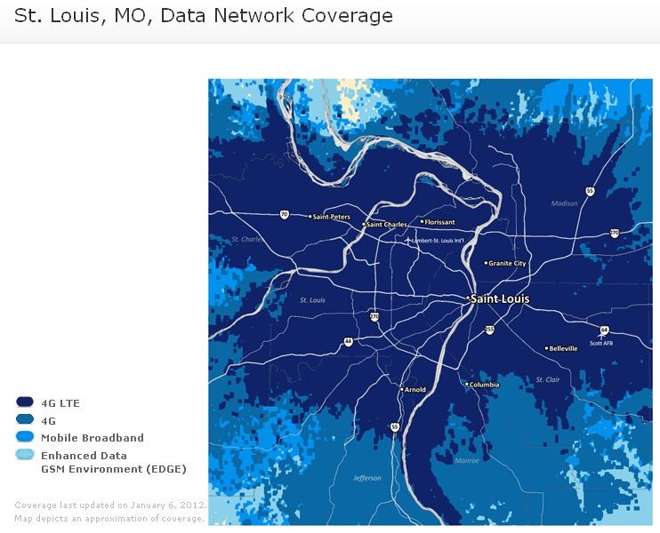 St Louis ATT 4G LTE Coverage 2012 St Louis ATT 4G LTE Coverage 2012
