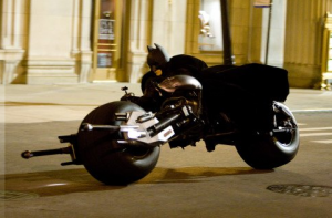 Christian Bale as Batman on The Bad-Pod in The Dark Knight