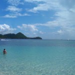 on the beach at Sandals Grande in St. Lucia ... one of the best beaches I've ever been to