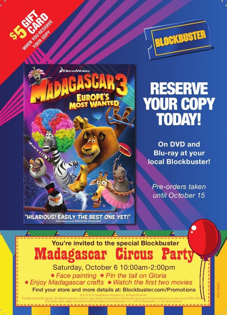 Madagascar 3 Blockbuster Party