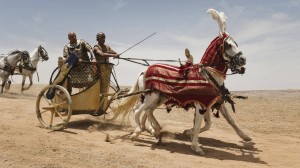 The Red Sea Shore; The Chariots are racing towards the Israelites.