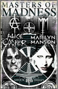 Masters of Madness Tour Alice Cooper Marilyn Manson Poster