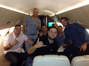 The Cardinal All-Stars. From left to right: Yadier Molina, Carlos Beltran, Allen Craig, Edward Mujica, Adam Wainwright, Matt Carpenter.