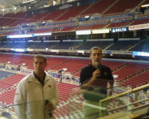 Senior Assistant Tony Pastoors and Rams VP Kevin Demoff