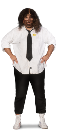 Mick Foley as former WWE Champion and Mankind.